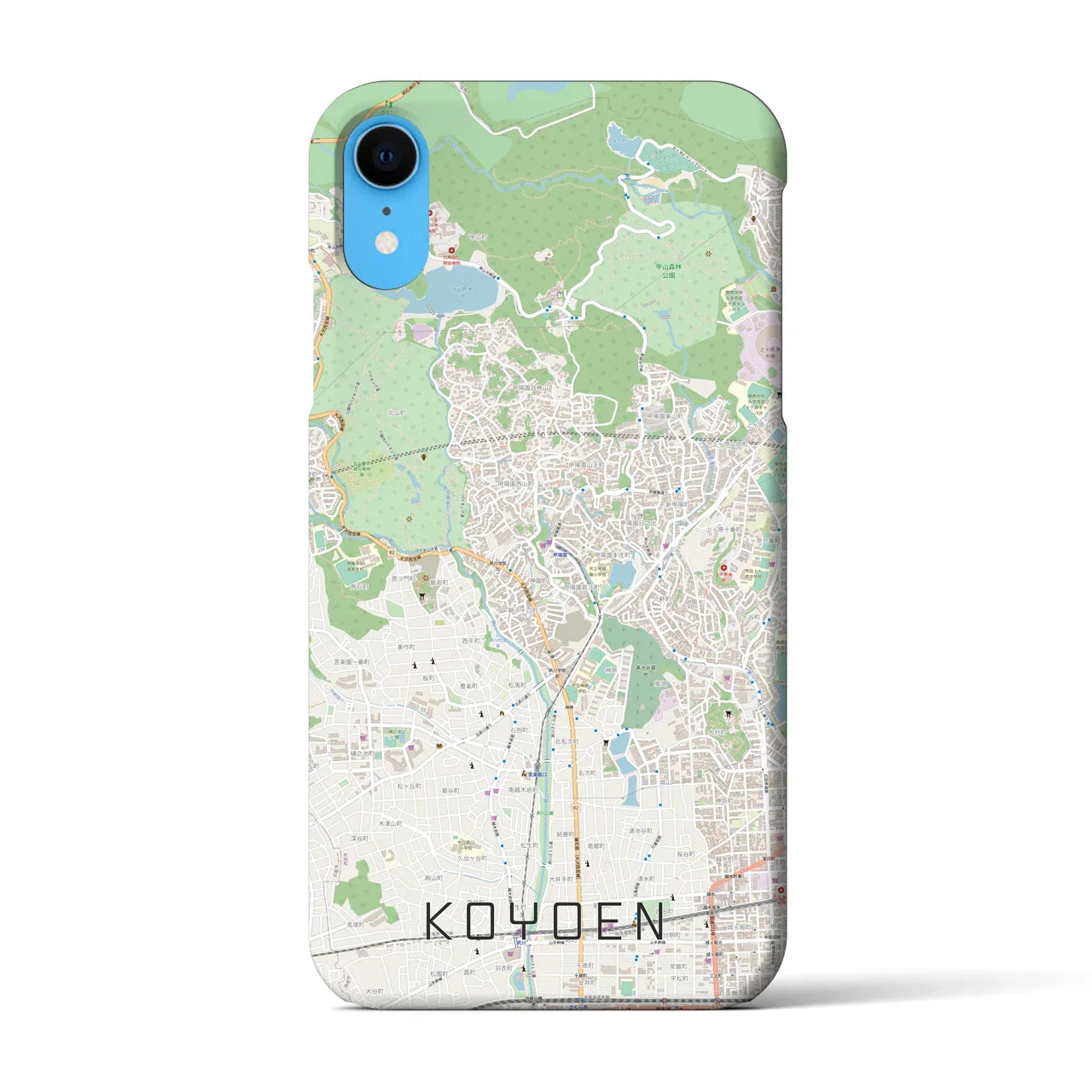 【甲陽園(兵庫県)】地図柄iPhoneケース(バックカバータイプ)