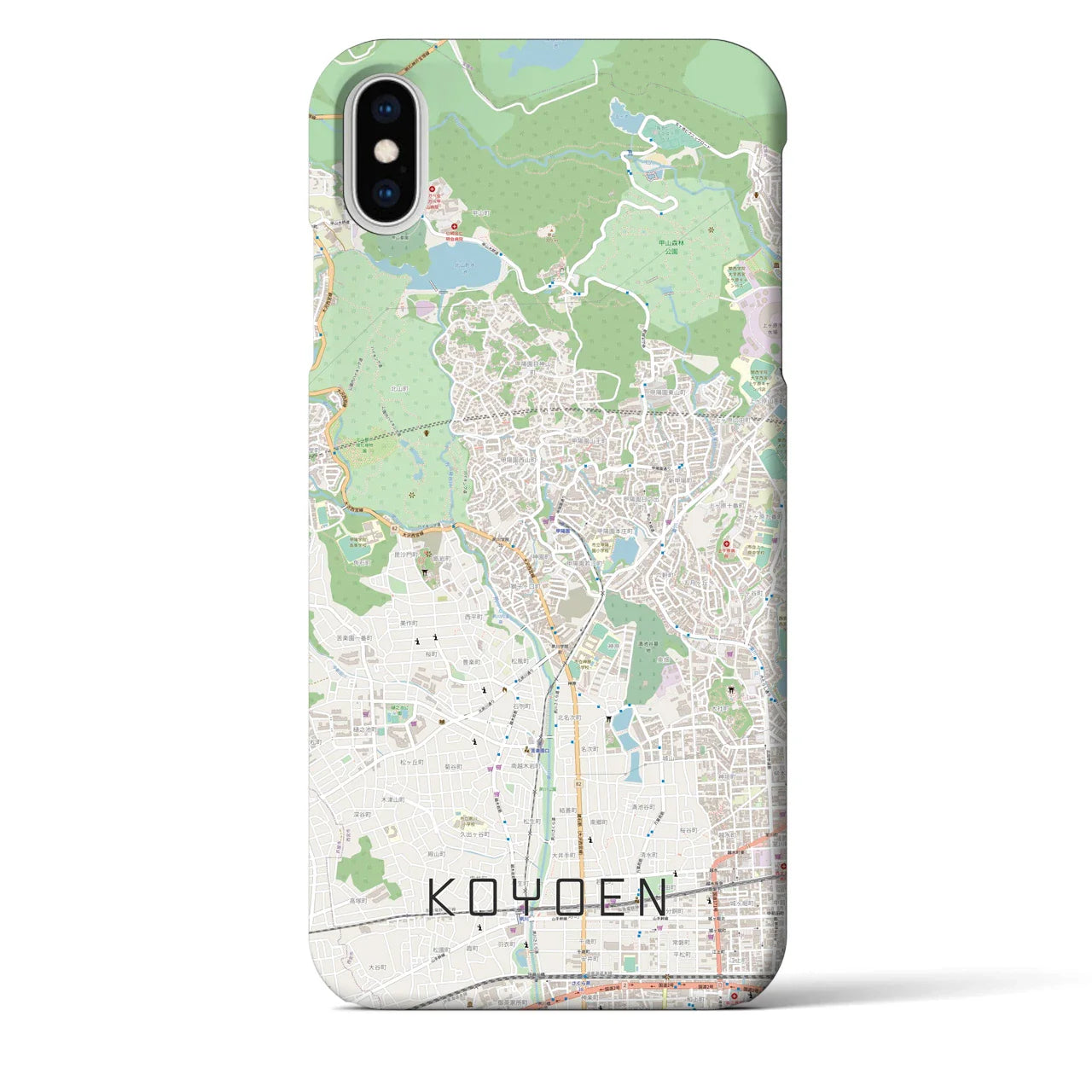 【甲陽園(兵庫県)】地図柄iPhoneケース(バックカバータイプ)