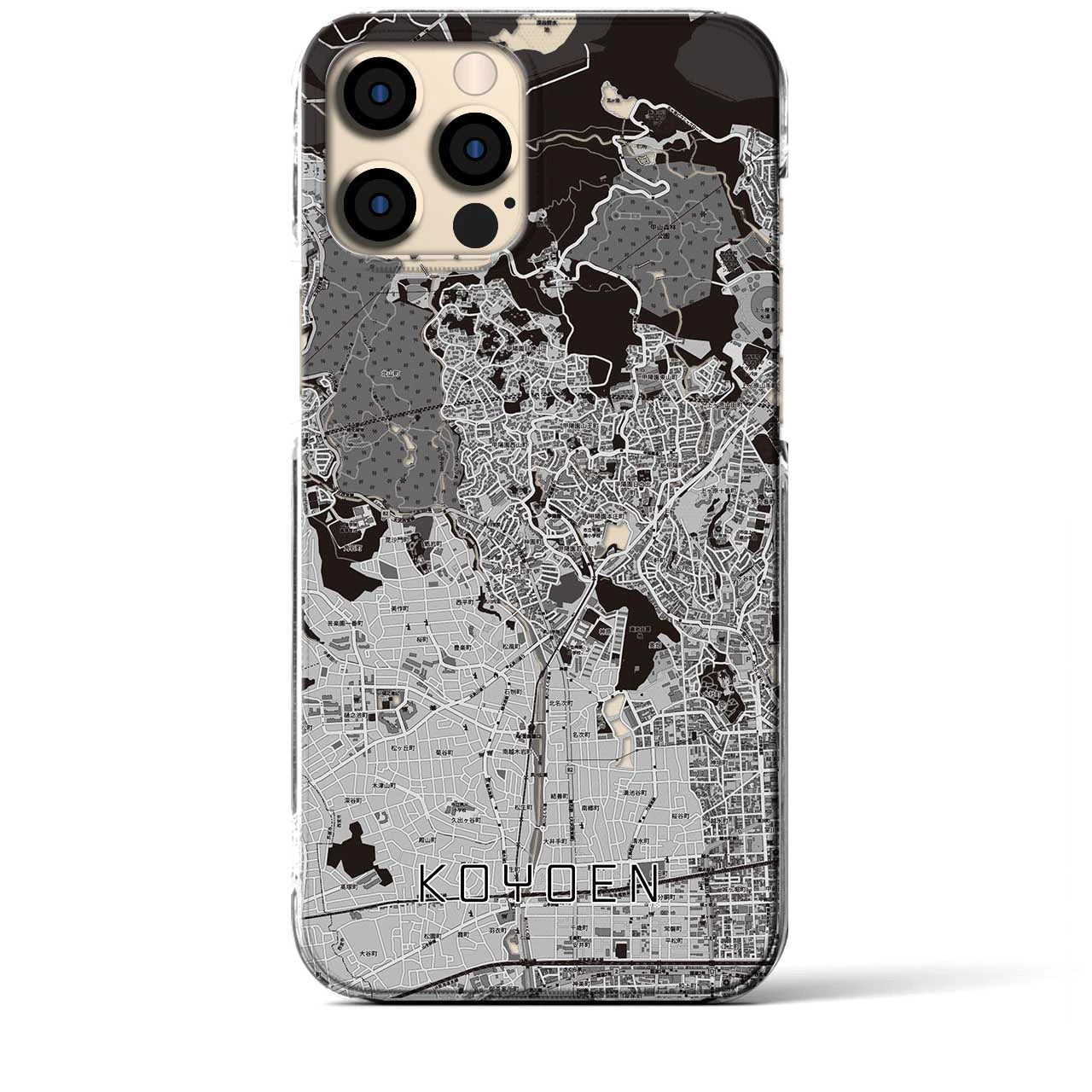 【甲陽園(兵庫県)】地図柄iPhoneケース(クリアタイプ)