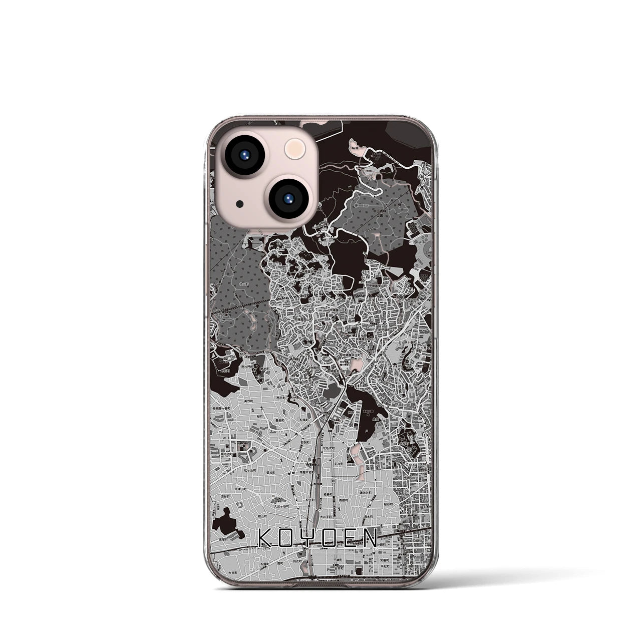 【甲陽園(兵庫県)】地図柄iPhoneケース(クリアタイプ)