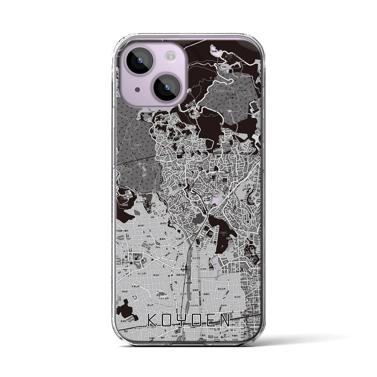 【甲陽園(兵庫県)】地図柄iPhoneケース(クリアタイプ)