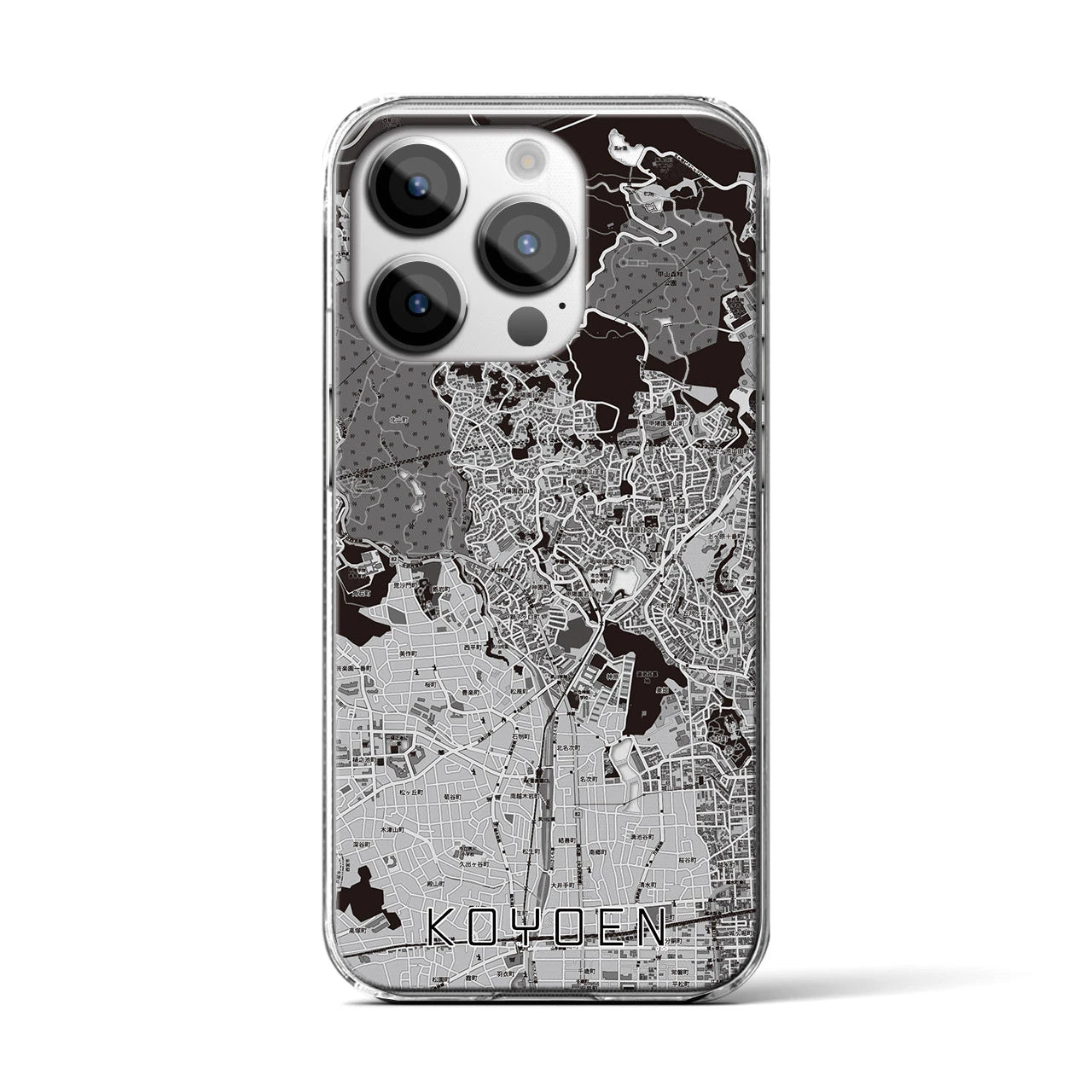 【甲陽園(兵庫県)】地図柄iPhoneケース(クリアタイプ)