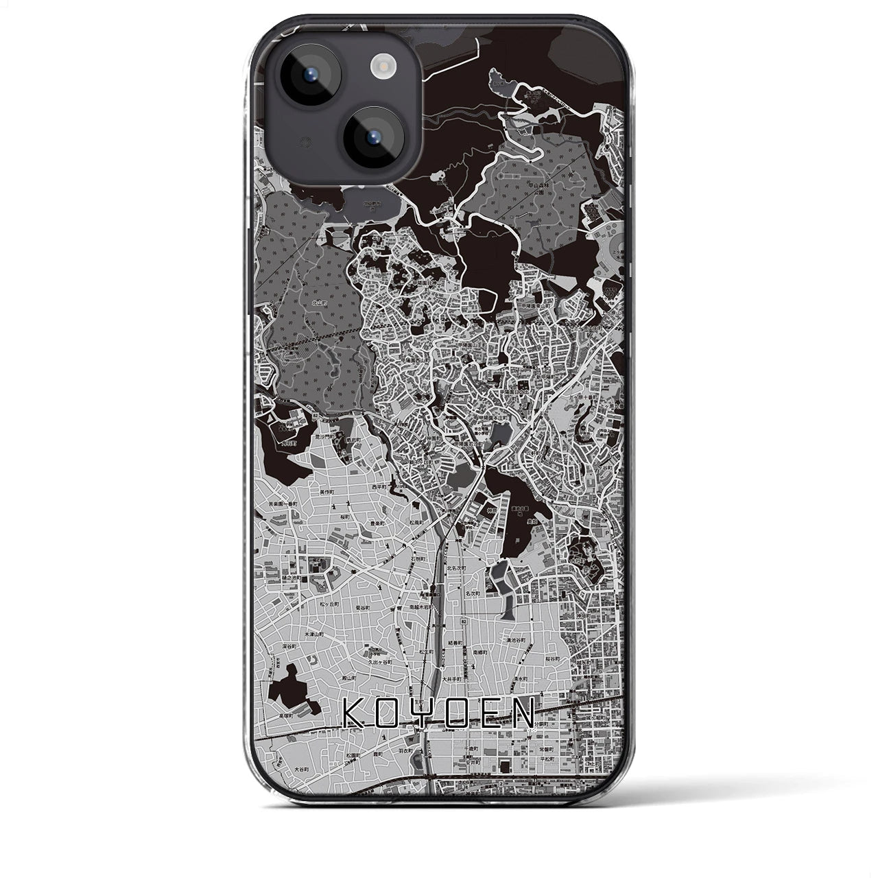 【甲陽園(兵庫県)】地図柄iPhoneケース(クリアタイプ)