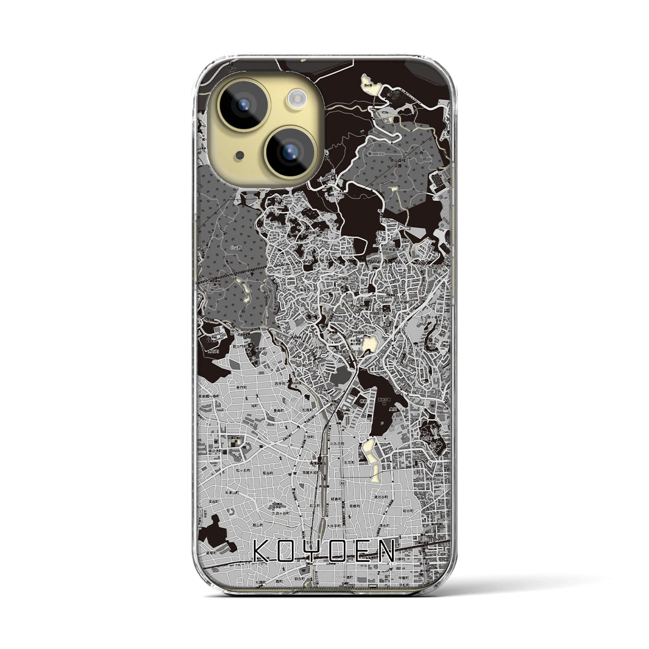 【甲陽園(兵庫県)】地図柄iPhoneケース(クリアタイプ)