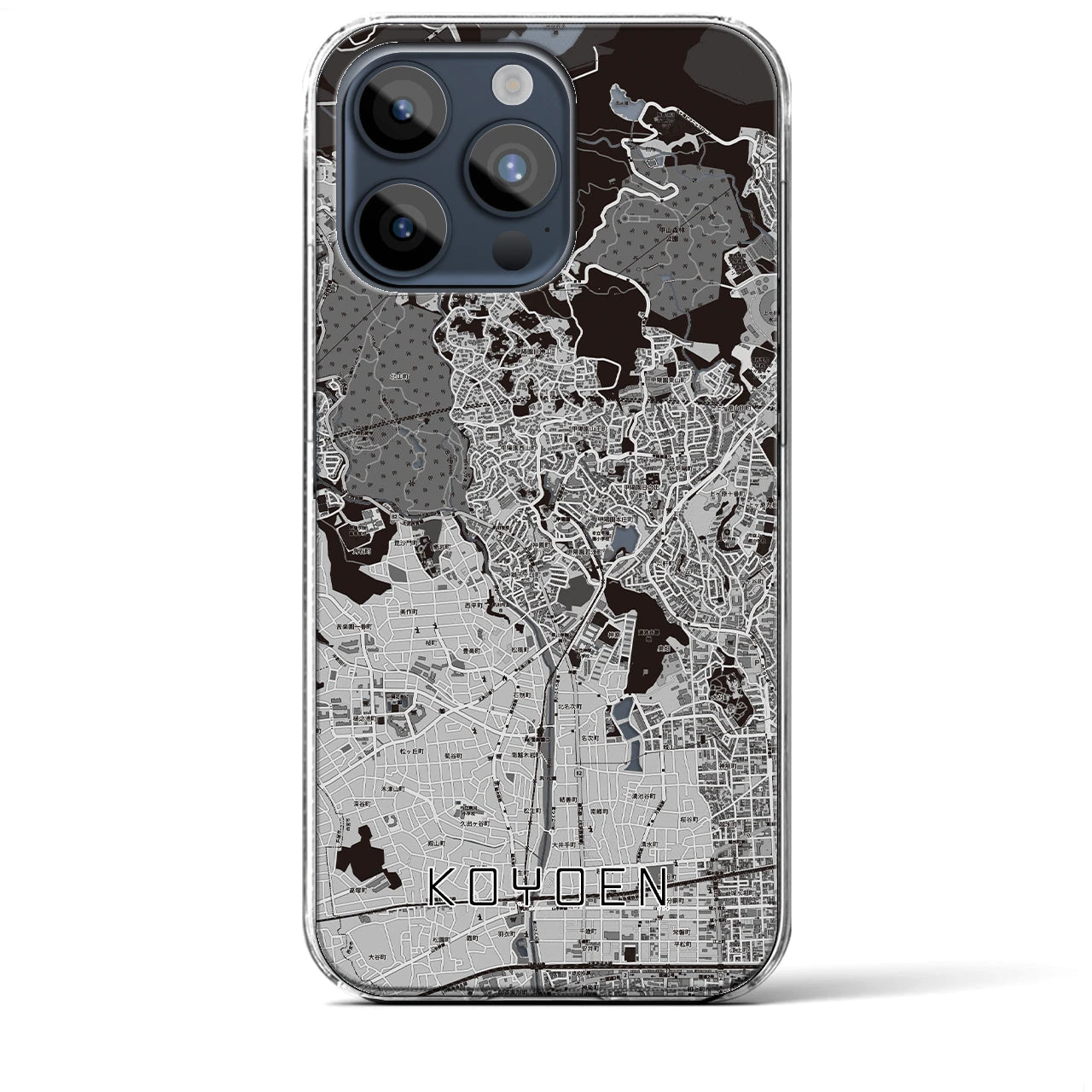 【甲陽園(兵庫県)】地図柄iPhoneケース(クリアタイプ)