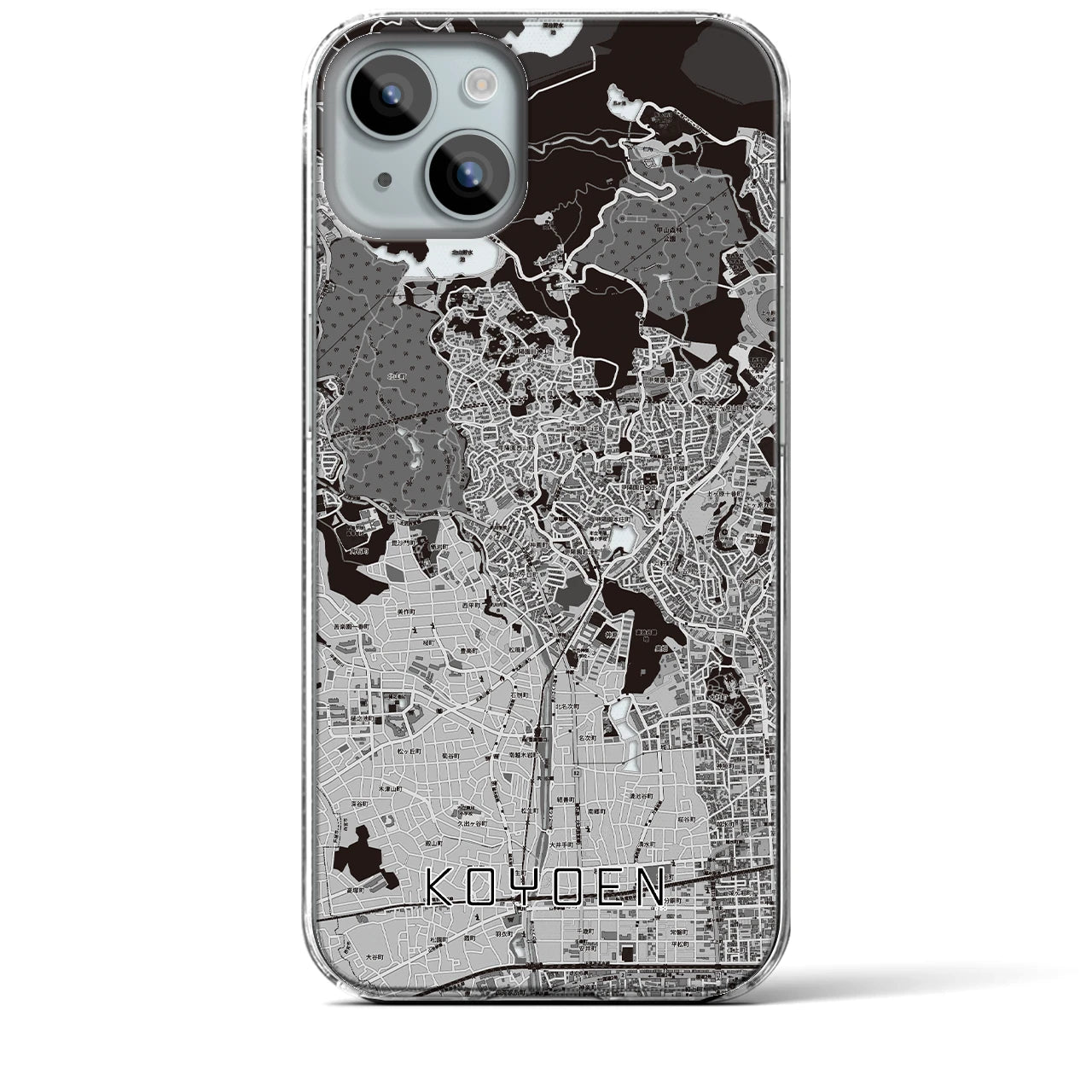 【甲陽園(兵庫県)】地図柄iPhoneケース(クリアタイプ)