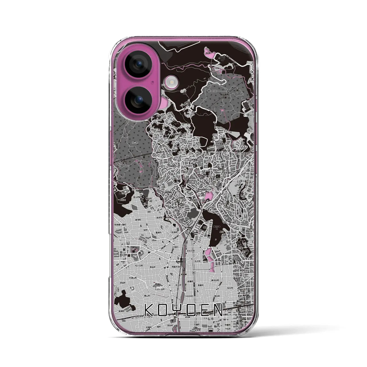 【甲陽園(兵庫県)】地図柄iPhoneケース(クリアタイプ)