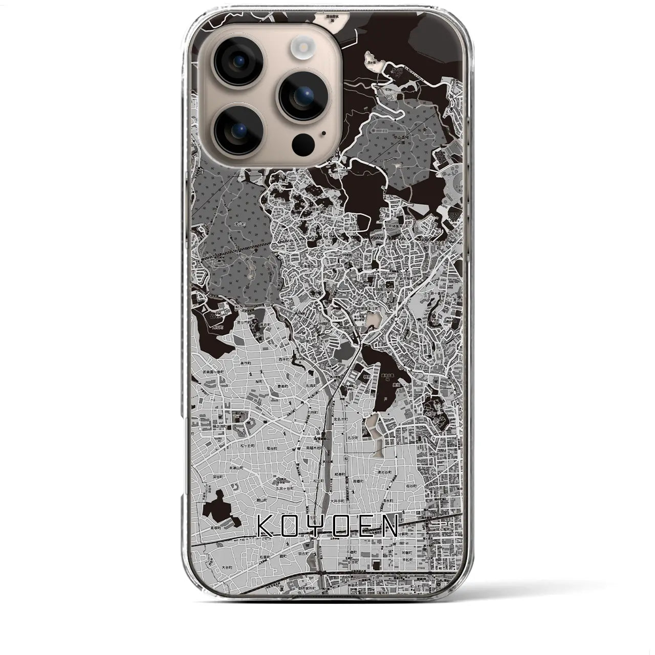 【甲陽園(兵庫県)】地図柄iPhoneケース(クリアタイプ)