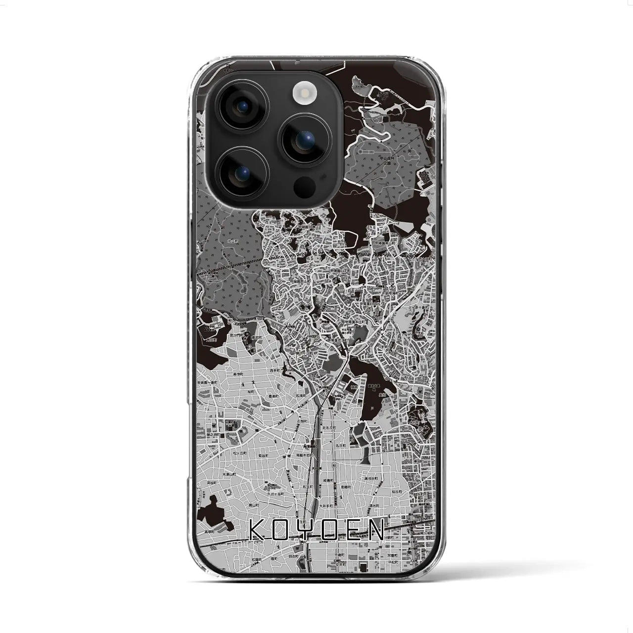 【甲陽園(兵庫県)】地図柄iPhoneケース(クリアタイプ)