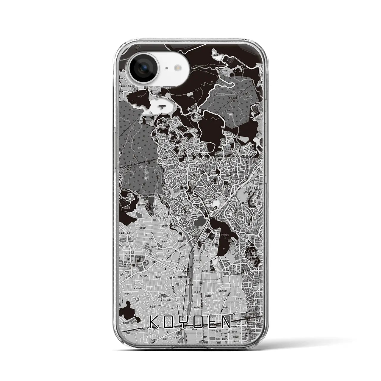 【甲陽園(兵庫県)】地図柄iPhoneケース(クリアタイプ)