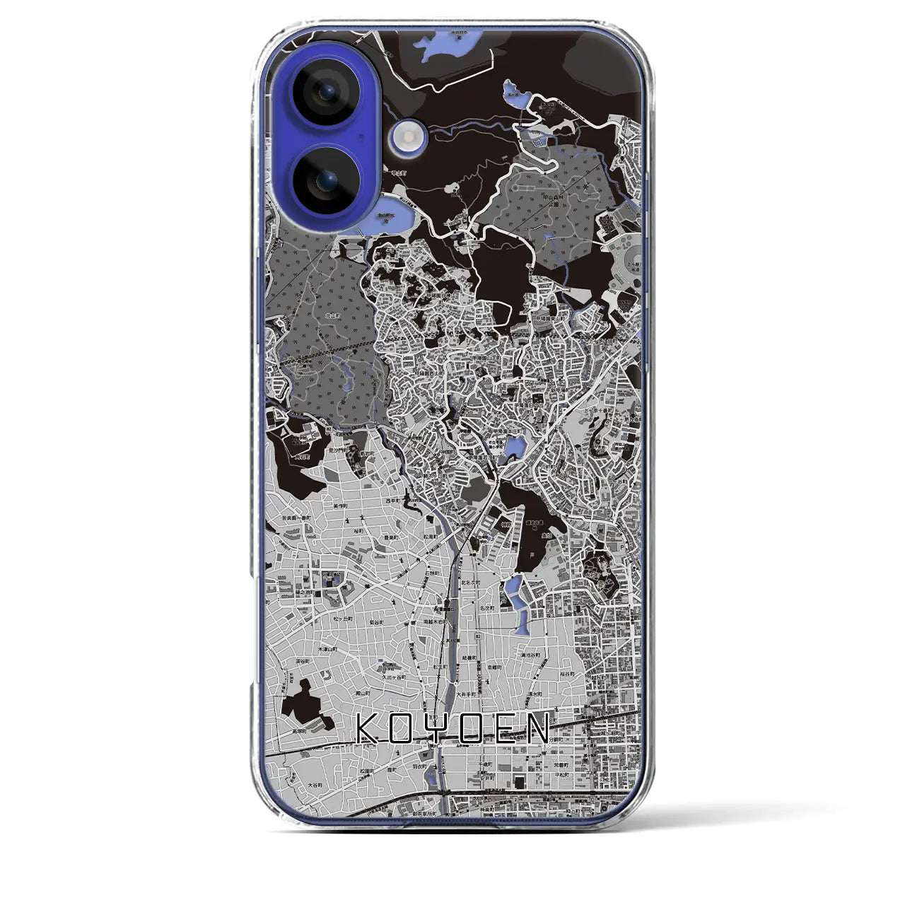 【甲陽園(兵庫県)】地図柄iPhoneケース(クリアタイプ)