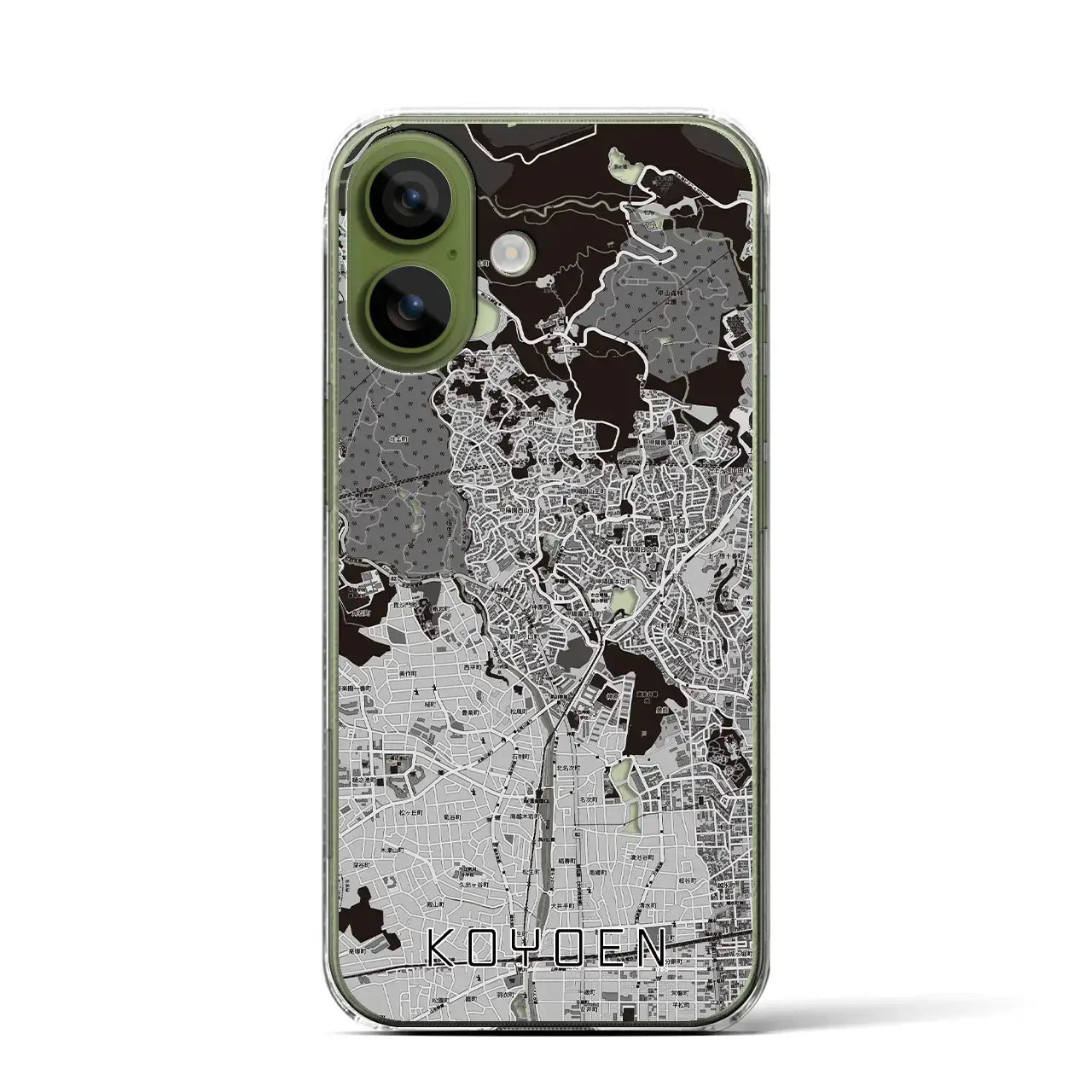 【甲陽園(兵庫県)】地図柄iPhoneケース(クリアタイプ)