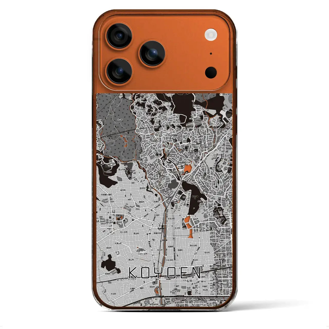 【甲陽園(兵庫県)】地図柄iPhoneケース(クリアタイプ)