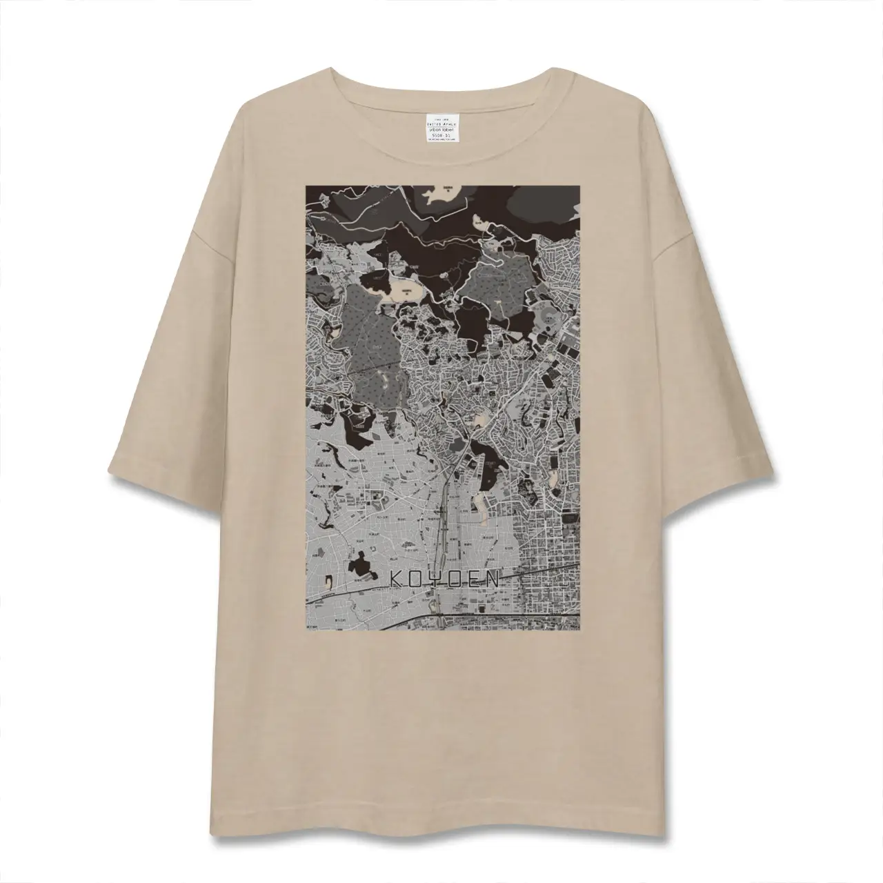 【甲陽園(兵庫県)】地図柄ビッグシルエットTシャツ
