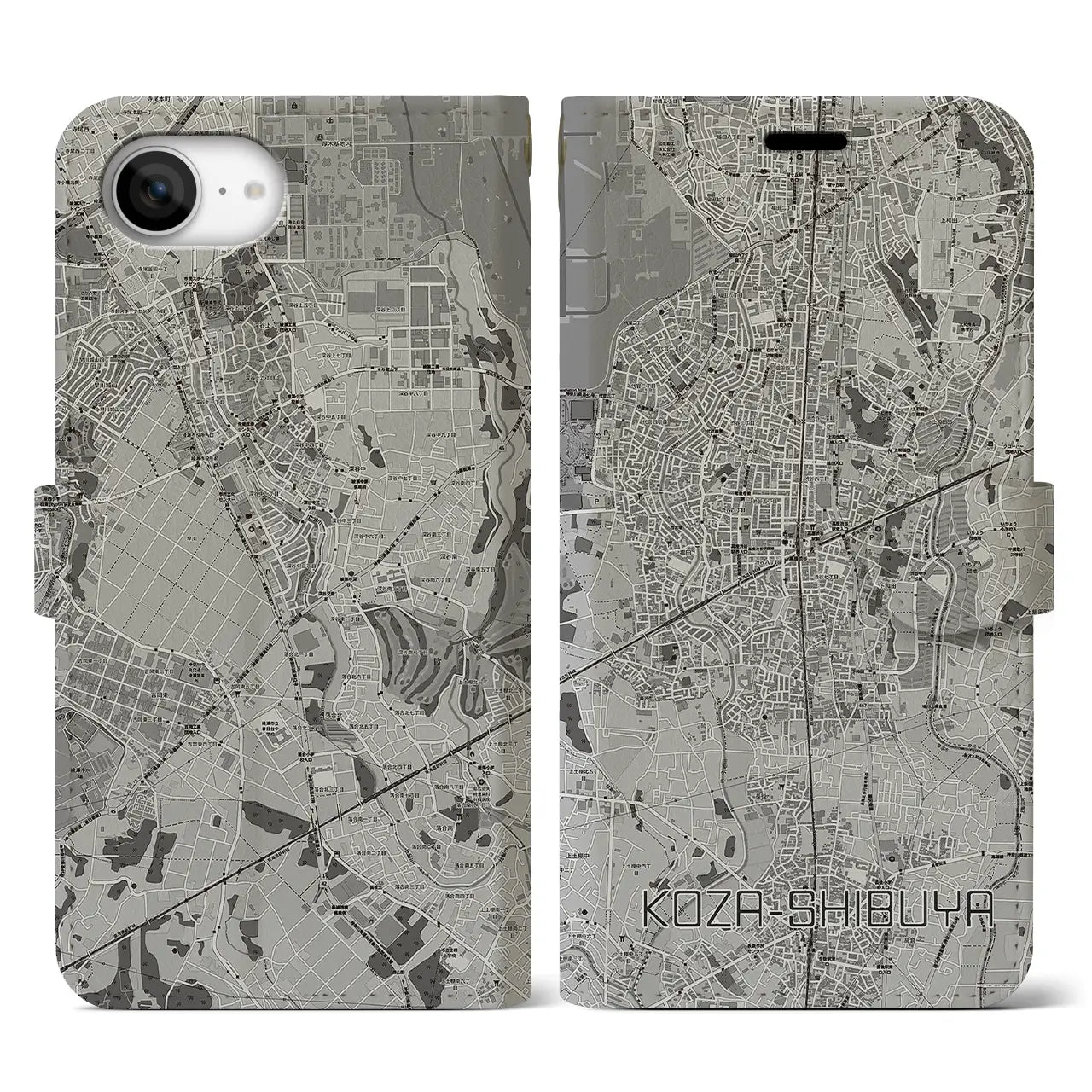 【高座渋谷(神奈川県)】地図柄iPhoneケース(手帳タイプ)