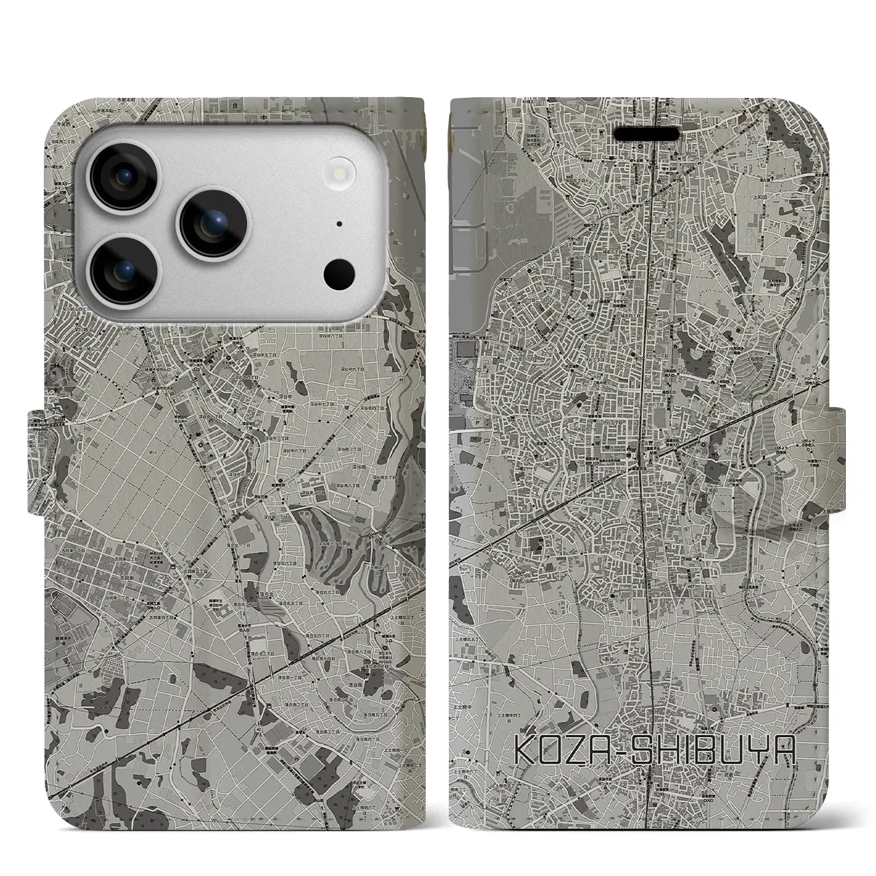 【高座渋谷(神奈川県)】地図柄iPhoneケース(手帳タイプ)