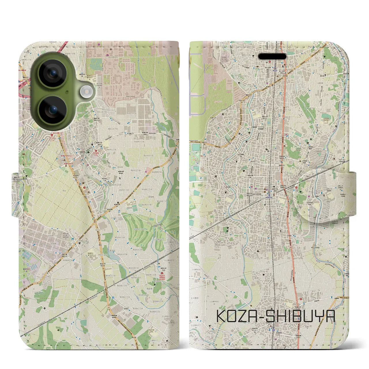 【高座渋谷(神奈川県)】地図柄iPhoneケース(手帳タイプ)