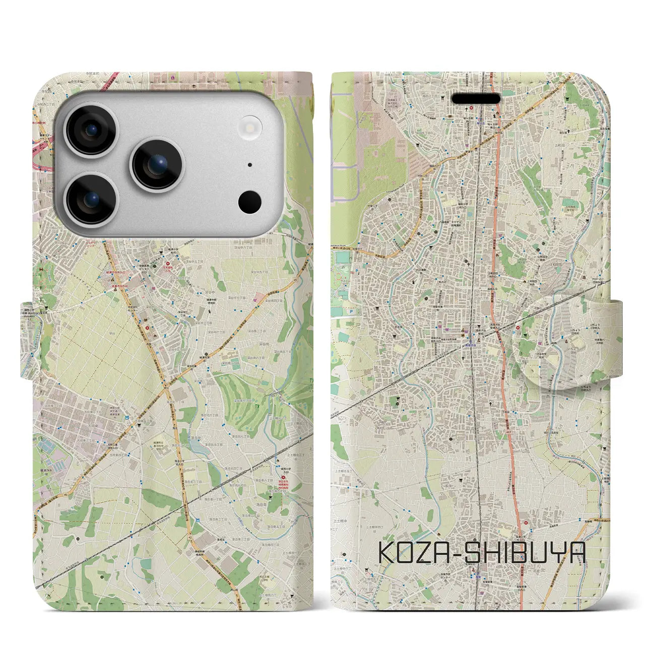 【高座渋谷(神奈川県)】地図柄iPhoneケース(手帳タイプ)