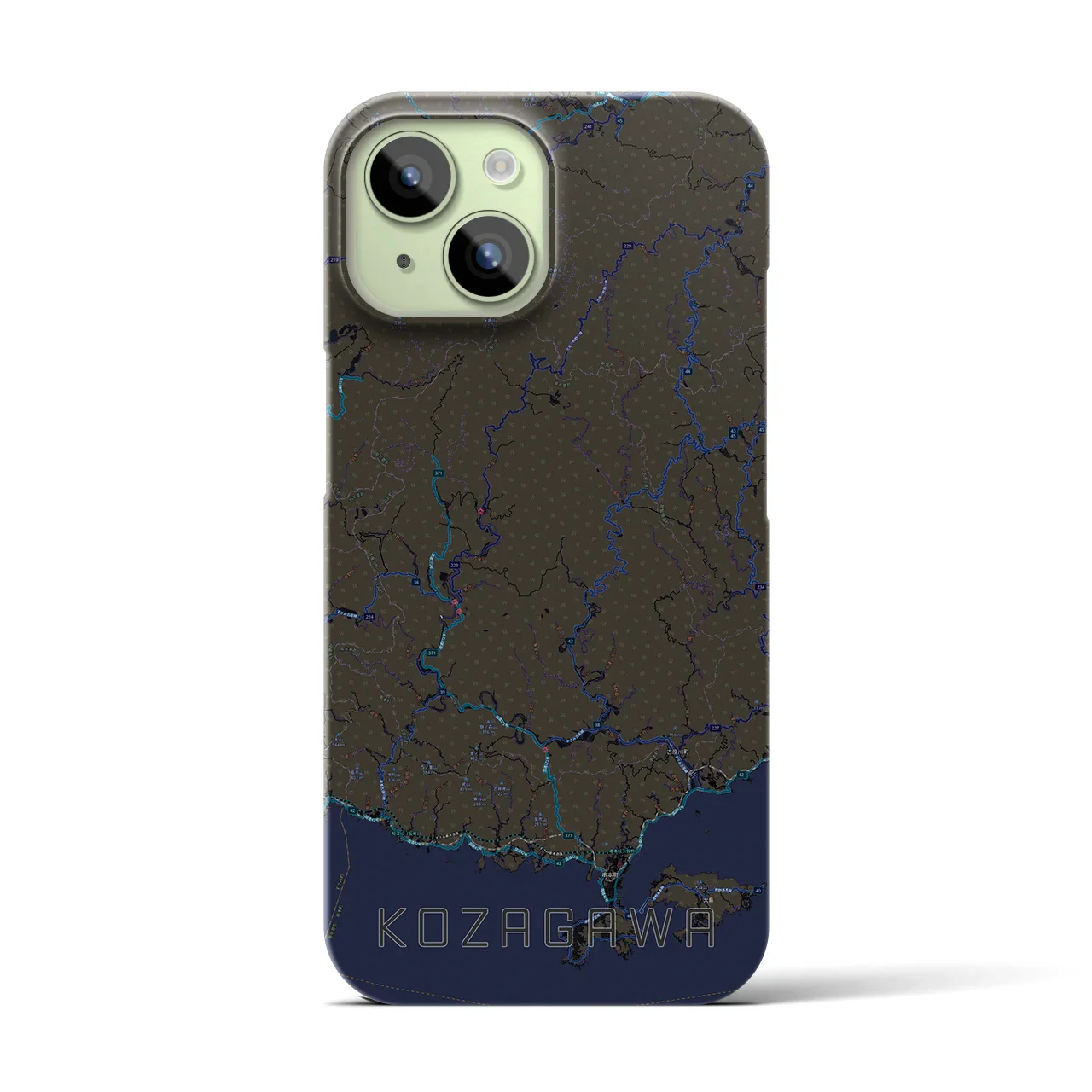 【古座川(和歌山県)】地図柄iPhoneケース(バックカバータイプ)