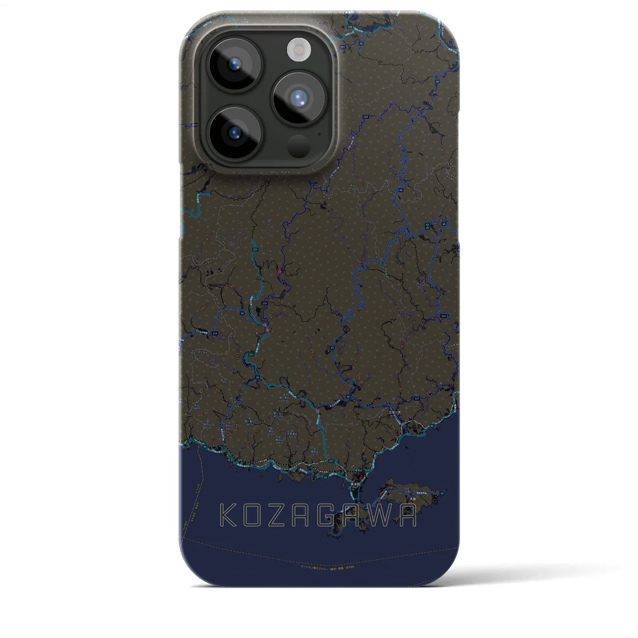 【古座川(和歌山県)】地図柄iPhoneケース(バックカバータイプ)