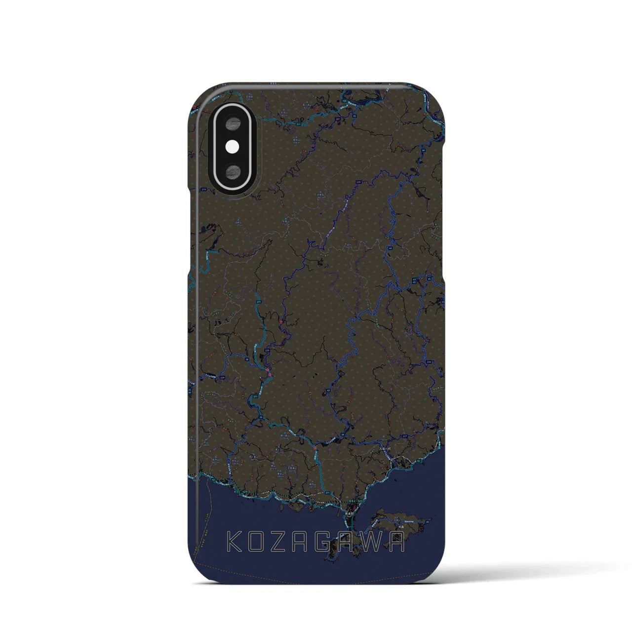 【古座川(和歌山県)】地図柄iPhoneケース(バックカバータイプ)