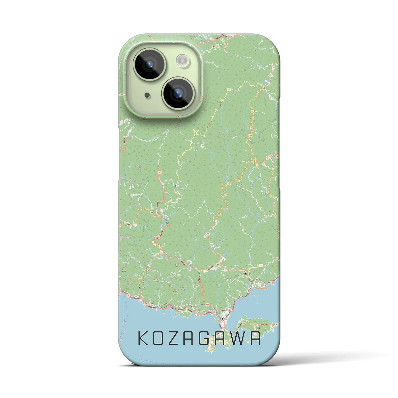 【古座川(和歌山県)】地図柄iPhoneケース(バックカバータイプ)