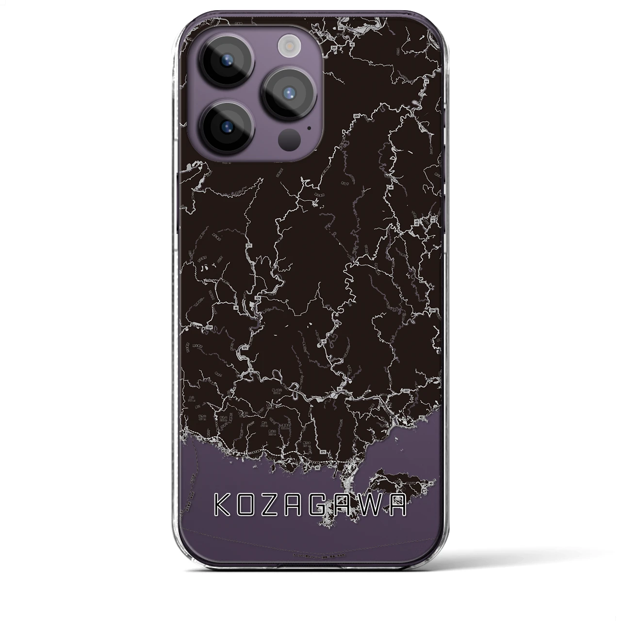 【古座川(和歌山県)】地図柄iPhoneケース(クリアタイプ)