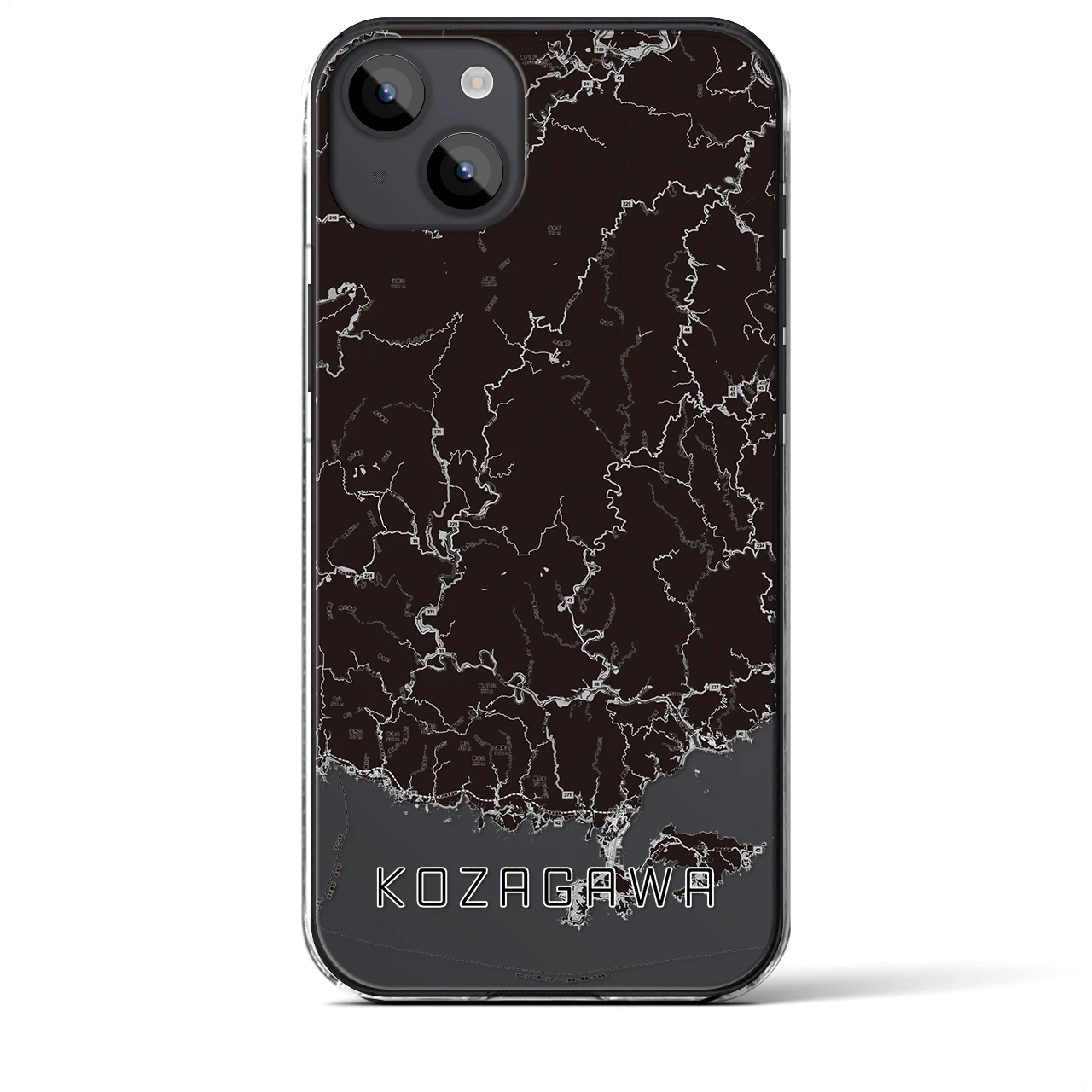 【古座川(和歌山県)】地図柄iPhoneケース(クリアタイプ)