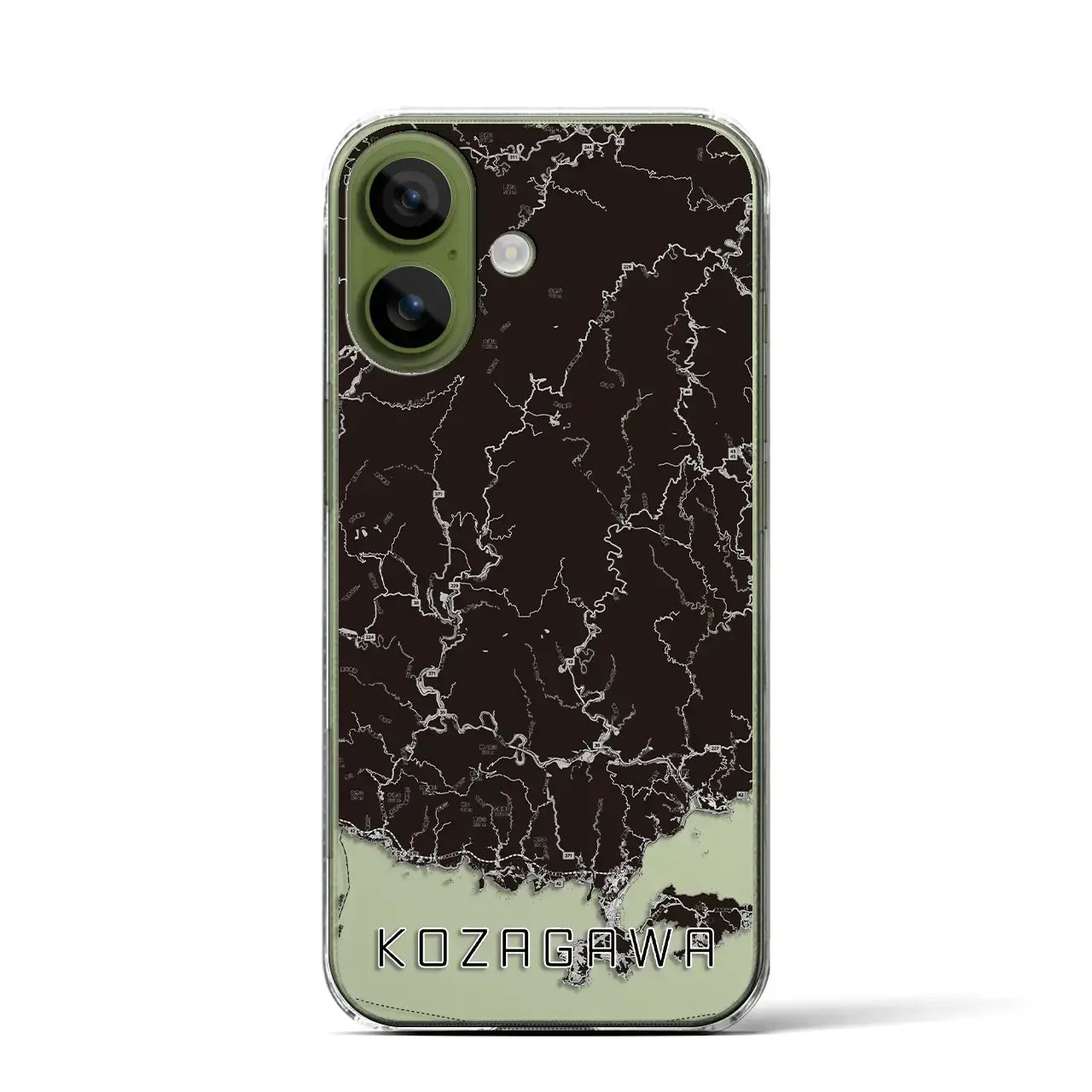 【古座川(和歌山県)】地図柄iPhoneケース(クリアタイプ)