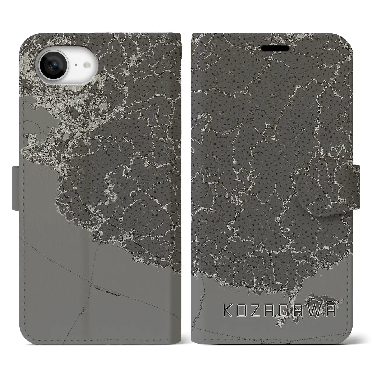 【古座川(和歌山県)】地図柄iPhoneケース(手帳タイプ)