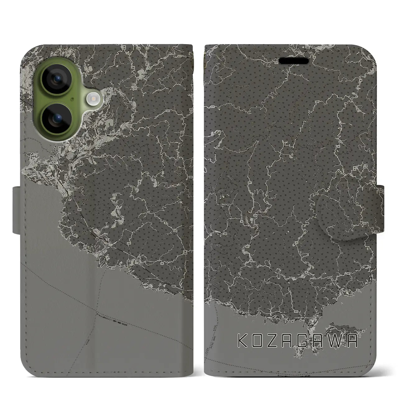 【古座川(和歌山県)】地図柄iPhoneケース(手帳タイプ)