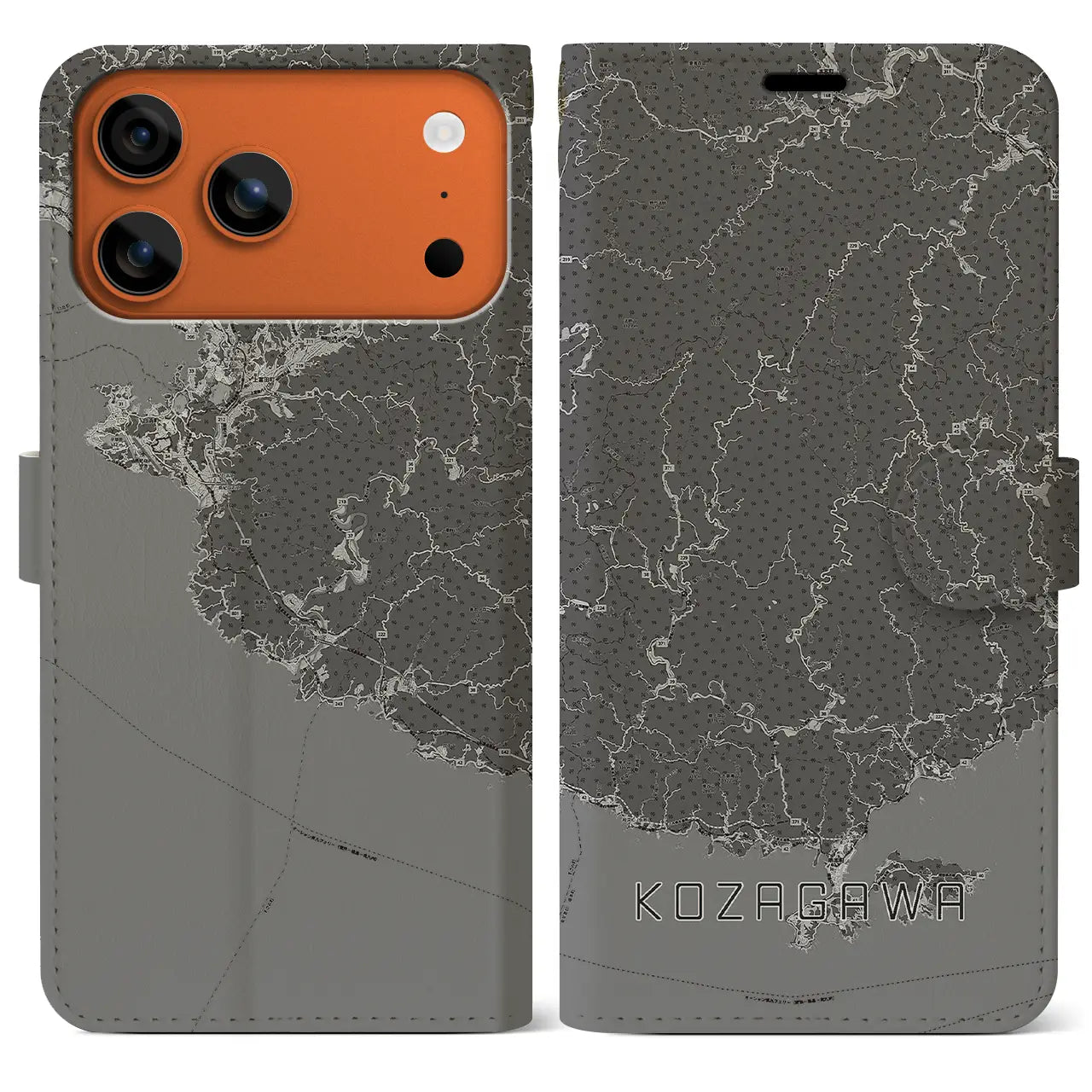 【古座川(和歌山県)】地図柄iPhoneケース(手帳タイプ)