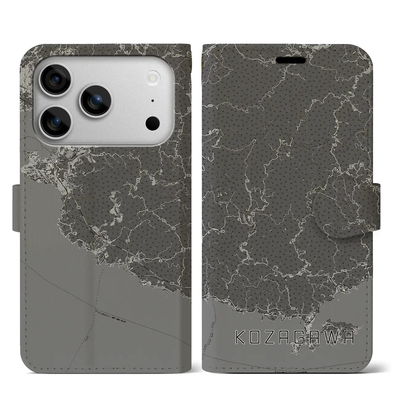 【古座川(和歌山県)】地図柄iPhoneケース(手帳タイプ)