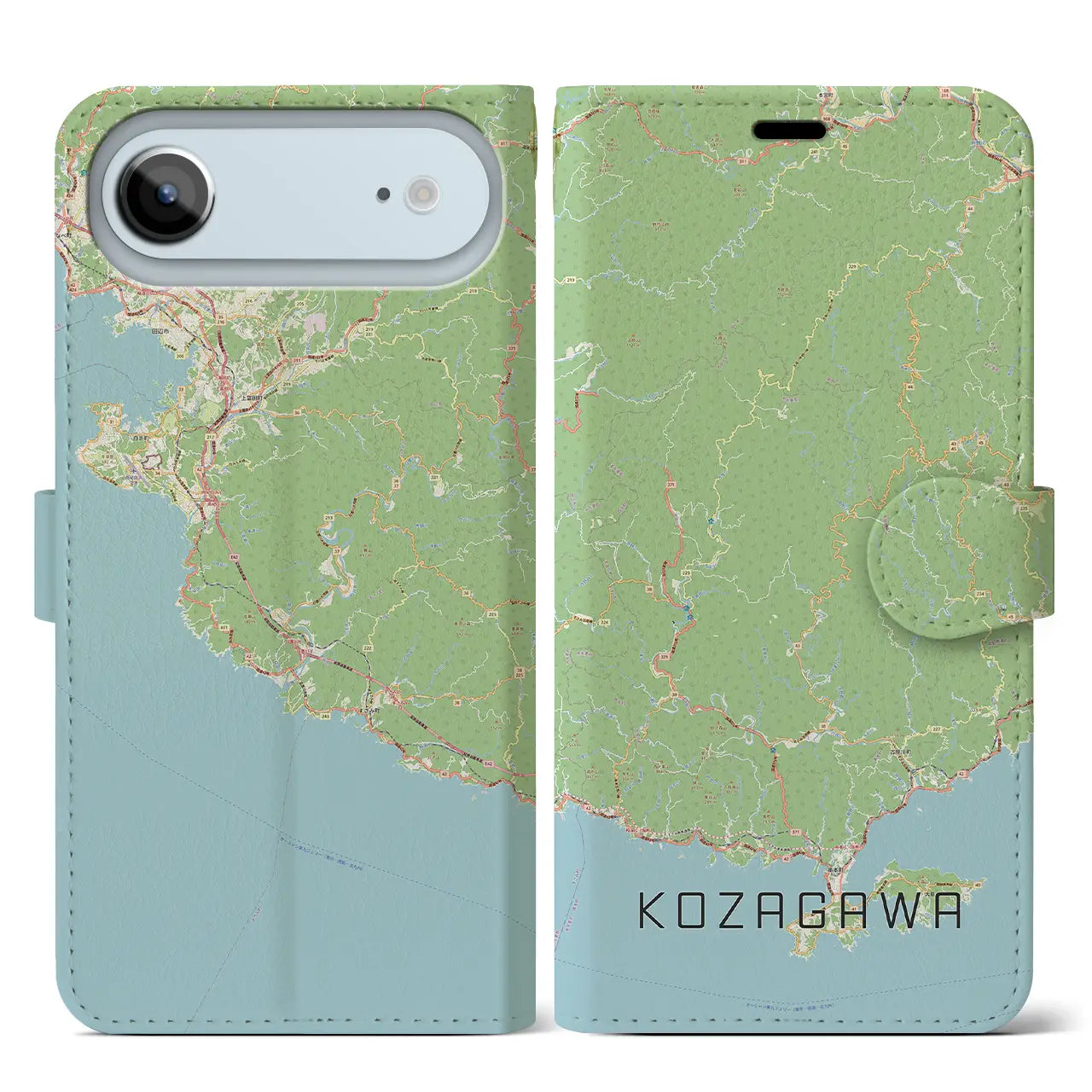 【古座川(和歌山県)】地図柄iPhoneケース(手帳タイプ)