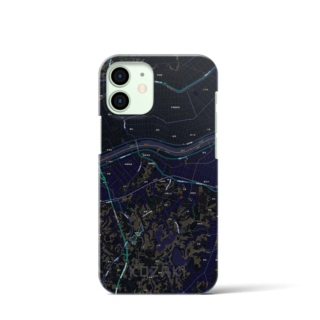【神崎(千葉県)】地図柄iPhoneケース(バックカバータイプ)