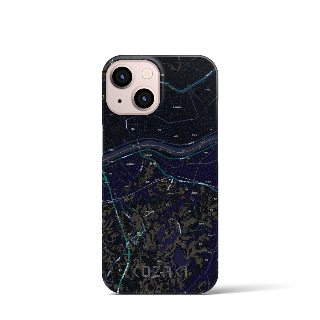 【神崎(千葉県)】地図柄iPhoneケース(バックカバータイプ)