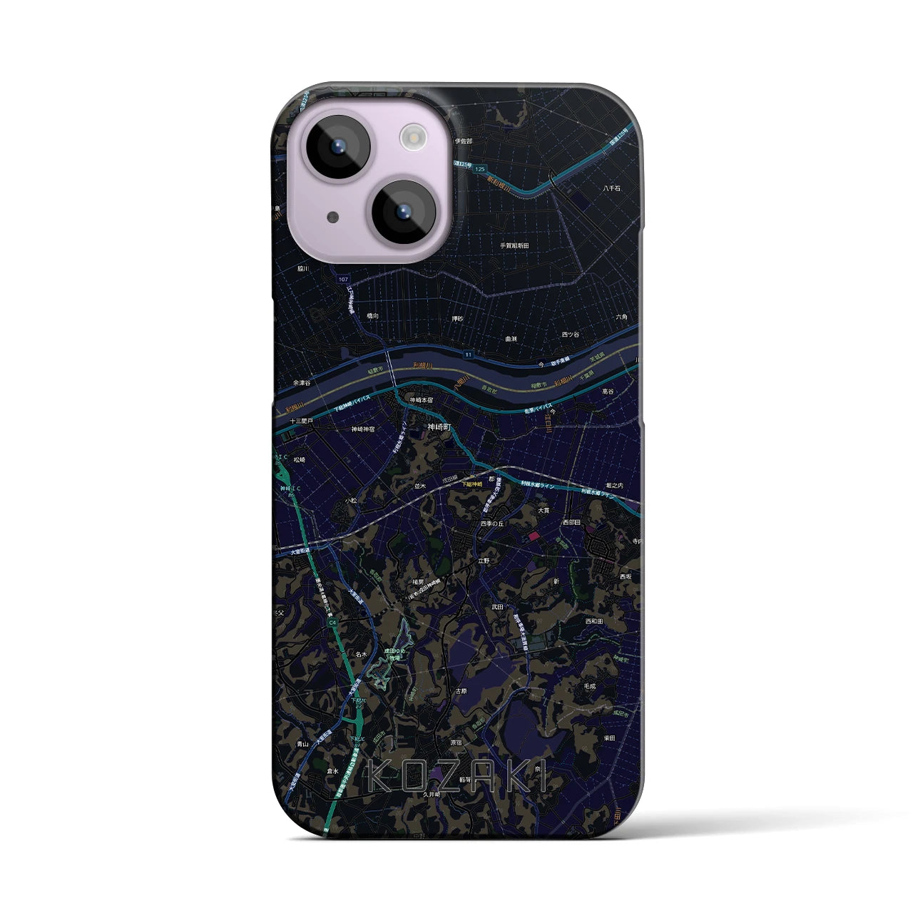 【神崎(千葉県)】地図柄iPhoneケース(バックカバータイプ)