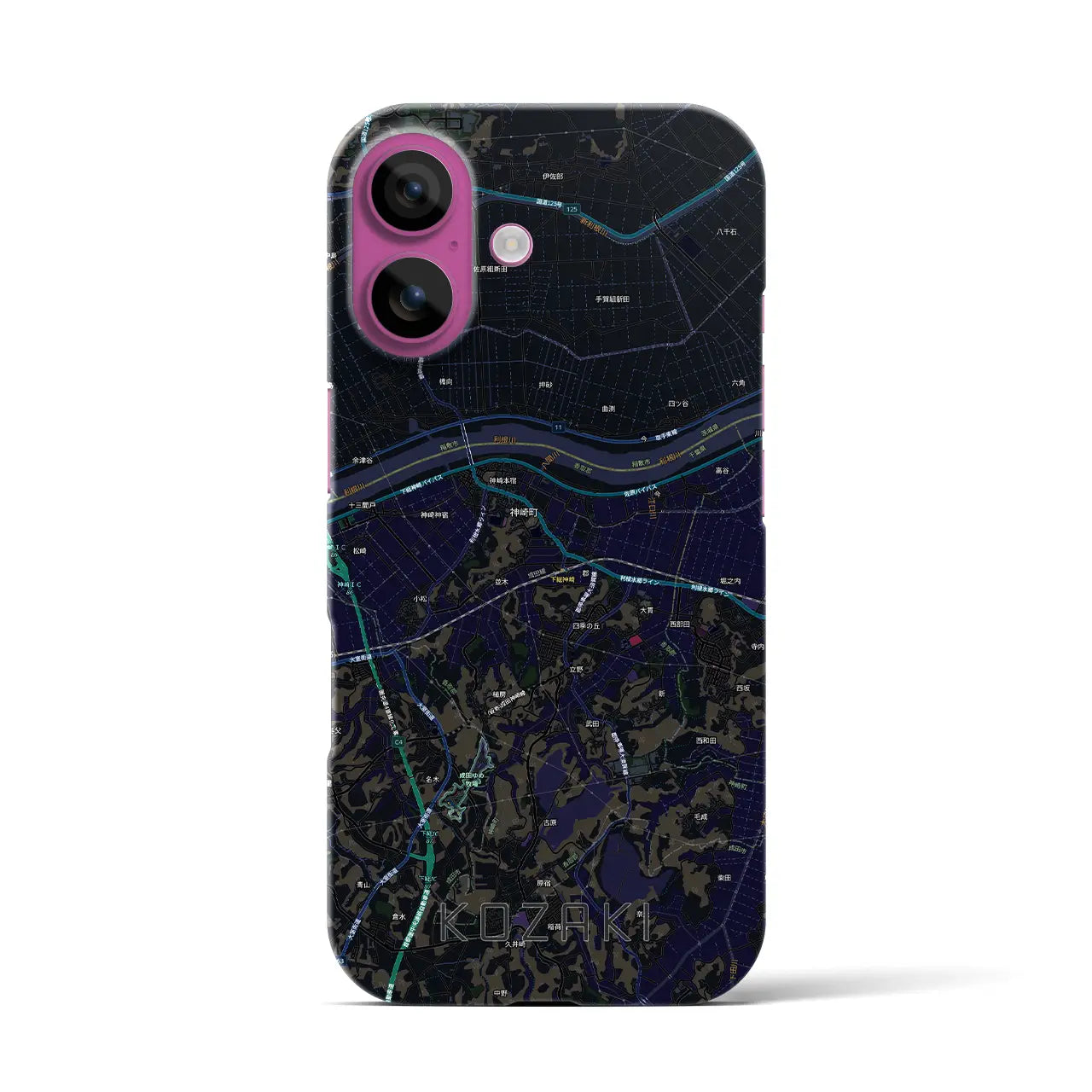 【神崎(千葉県)】地図柄iPhoneケース(バックカバータイプ)