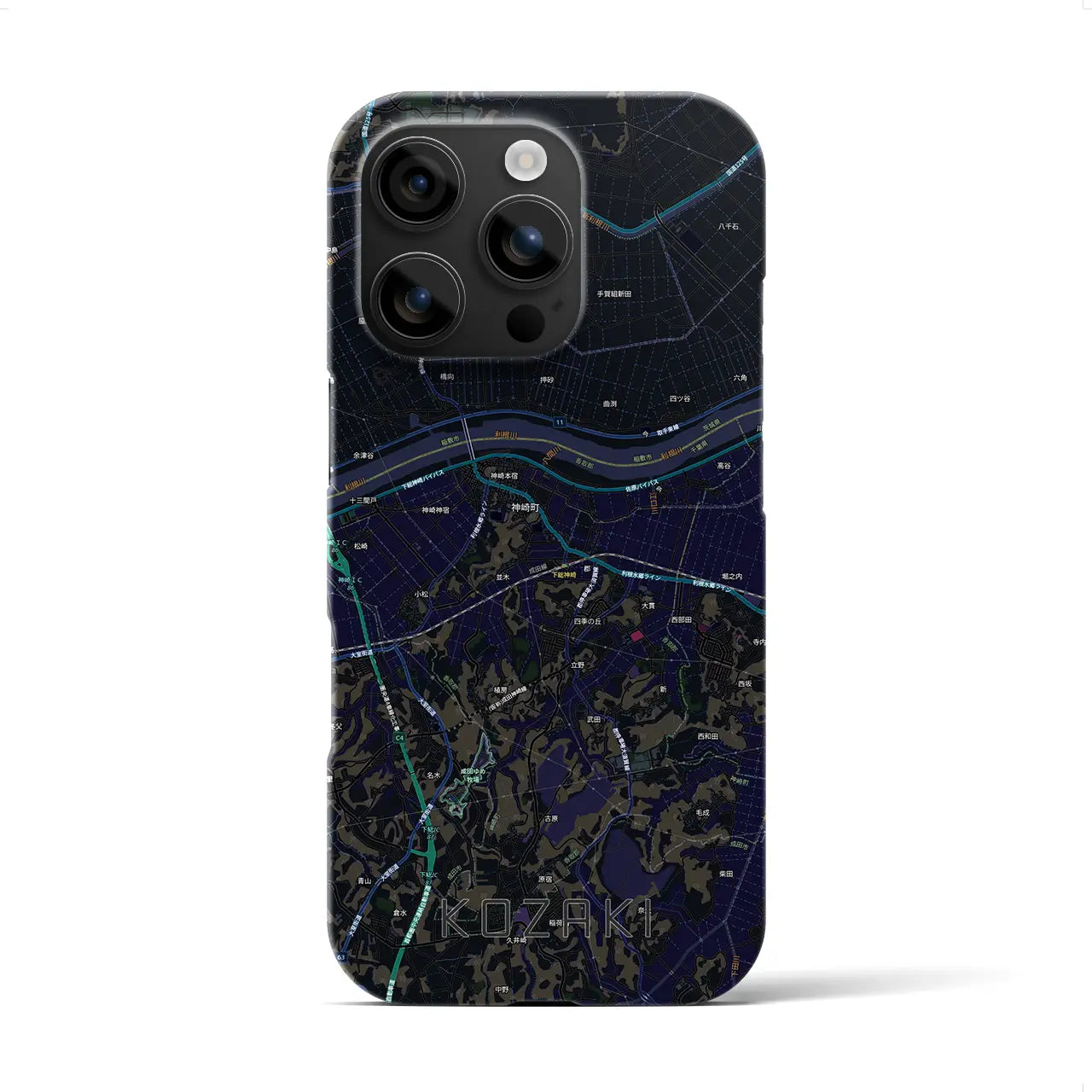 【神崎(千葉県)】地図柄iPhoneケース(バックカバータイプ)