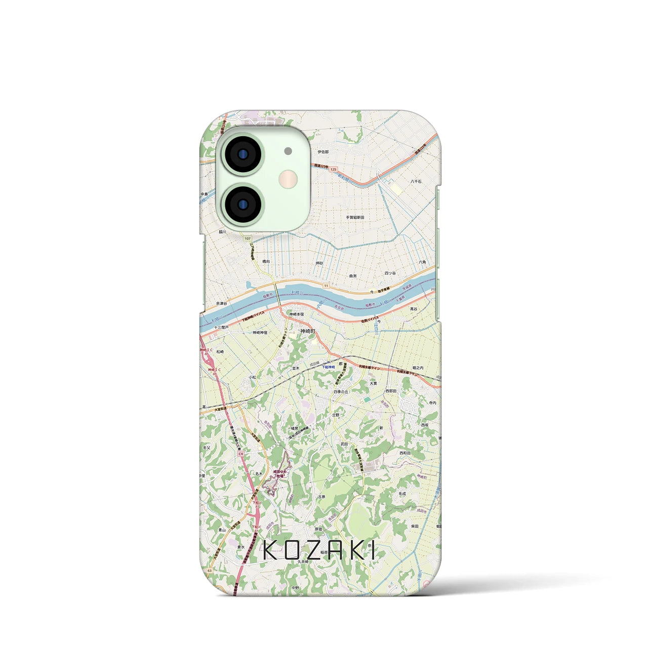 【神崎(千葉県)】地図柄iPhoneケース(バックカバータイプ)