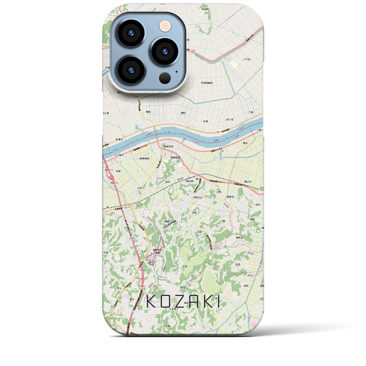 【神崎(千葉県)】地図柄iPhoneケース(バックカバータイプ)