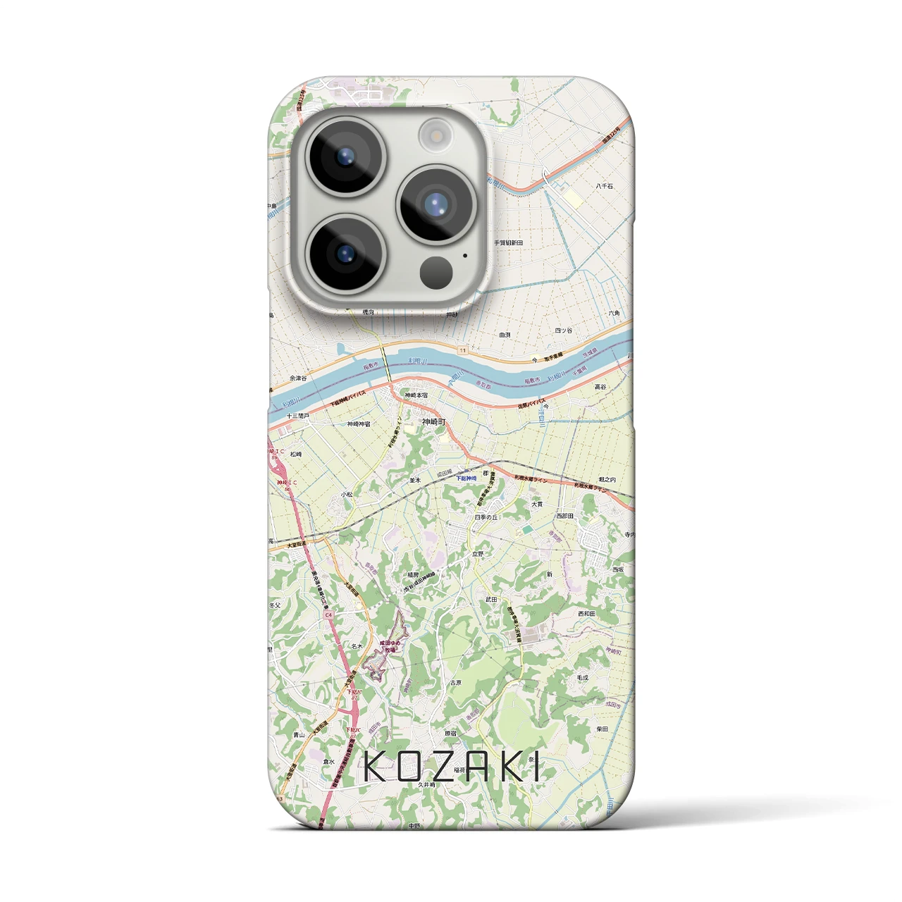 【神崎(千葉県)】地図柄iPhoneケース(バックカバータイプ)