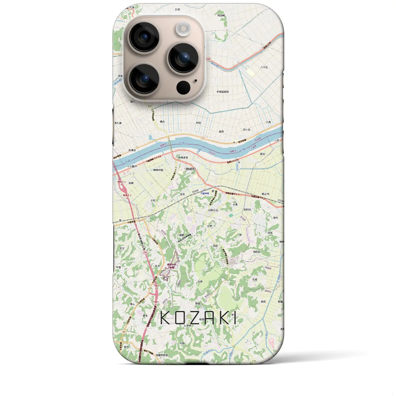 【神崎(千葉県)】地図柄iPhoneケース(バックカバータイプ)