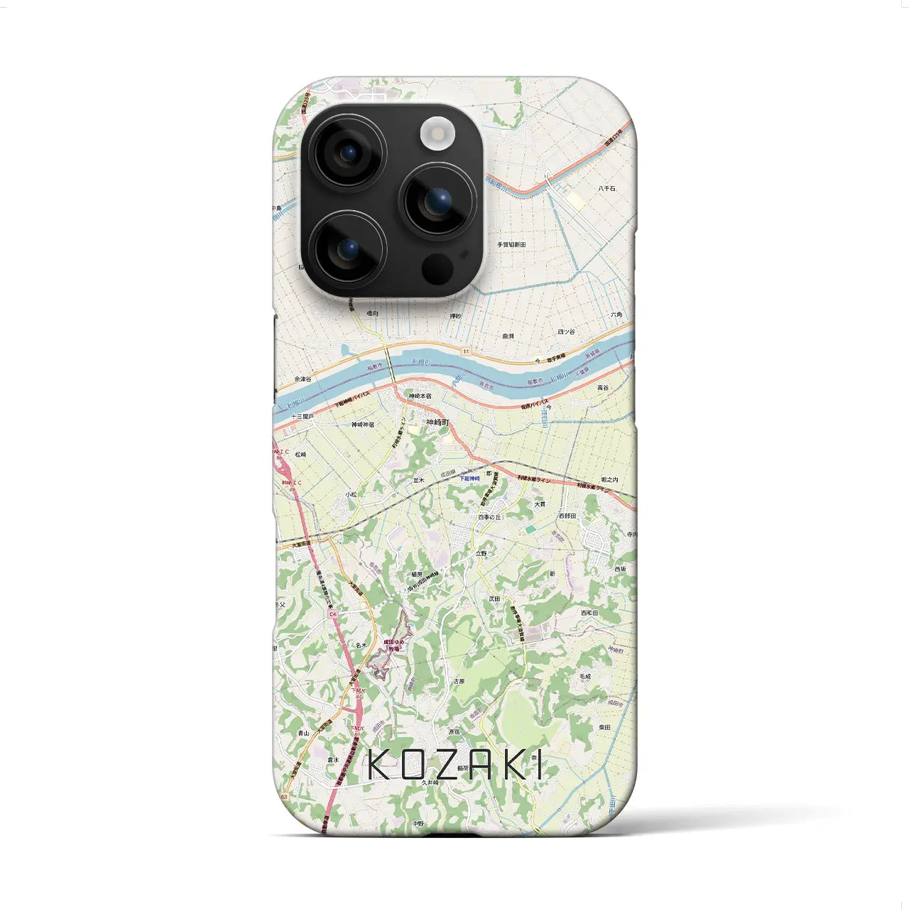 【神崎(千葉県)】地図柄iPhoneケース(バックカバータイプ)