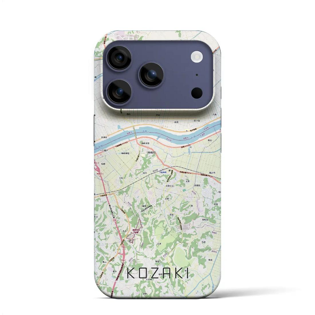 【神崎(千葉県)】地図柄iPhoneケース(バックカバータイプ)ナチュラル・iPhone 17 Pro Max 用