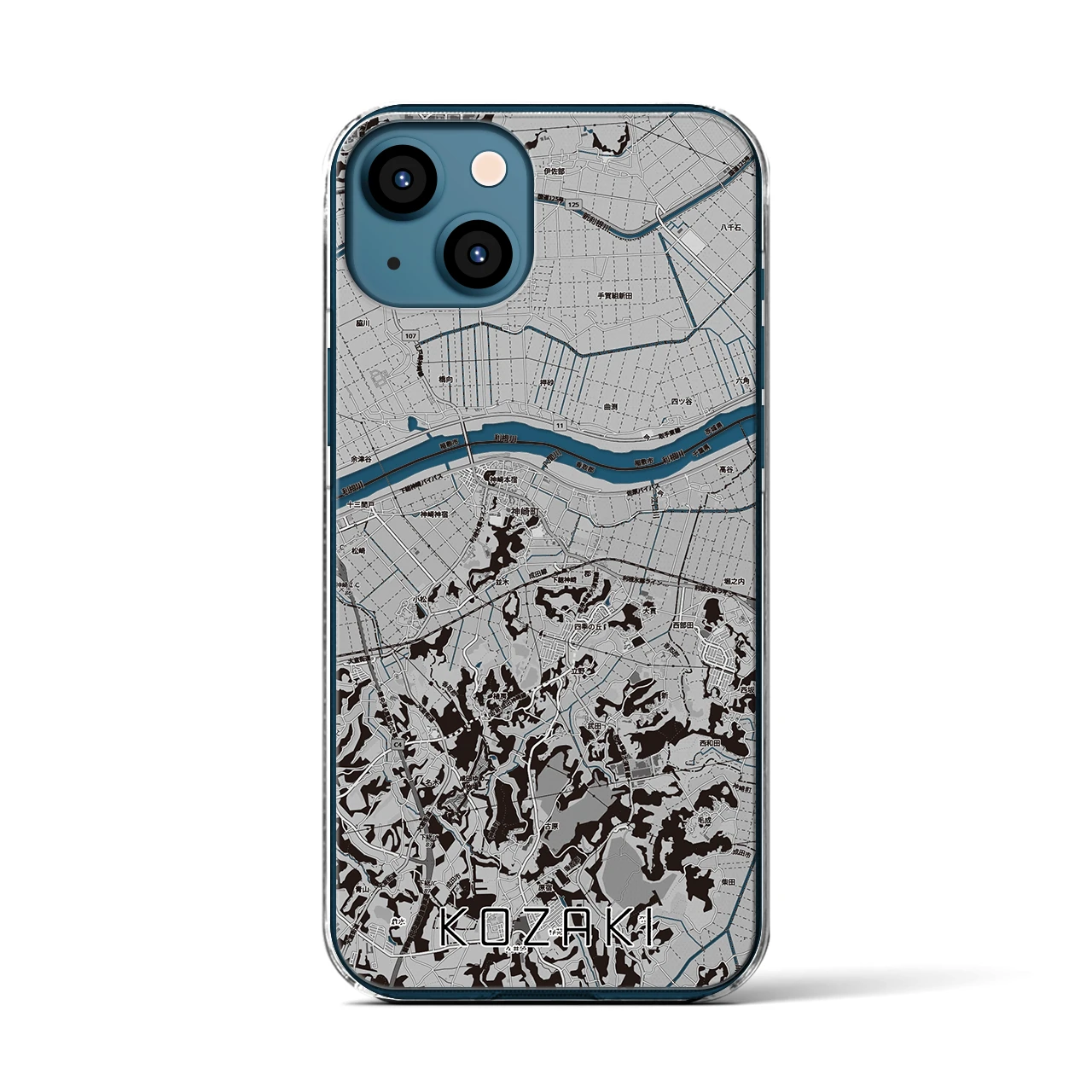 【神崎(千葉県)】地図柄iPhoneケース(クリアタイプ)