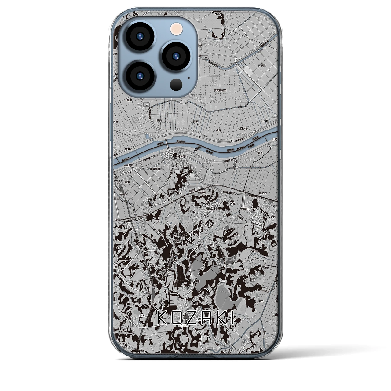 【神崎(千葉県)】地図柄iPhoneケース(クリアタイプ)