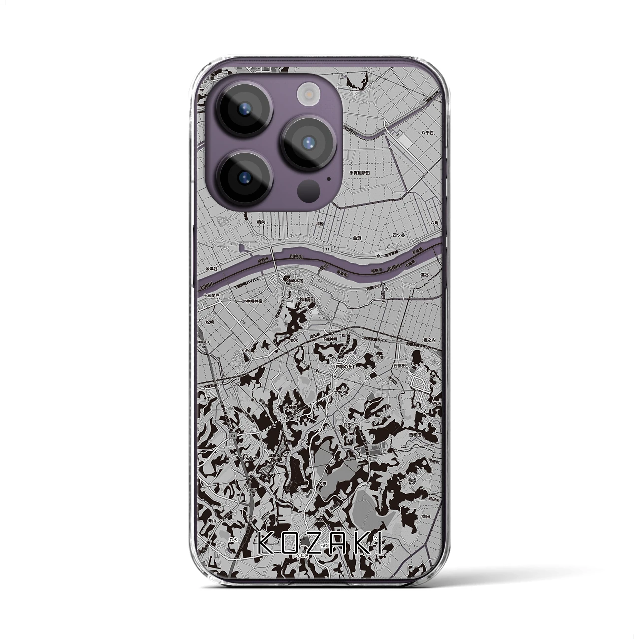 【神崎(千葉県)】地図柄iPhoneケース(クリアタイプ)