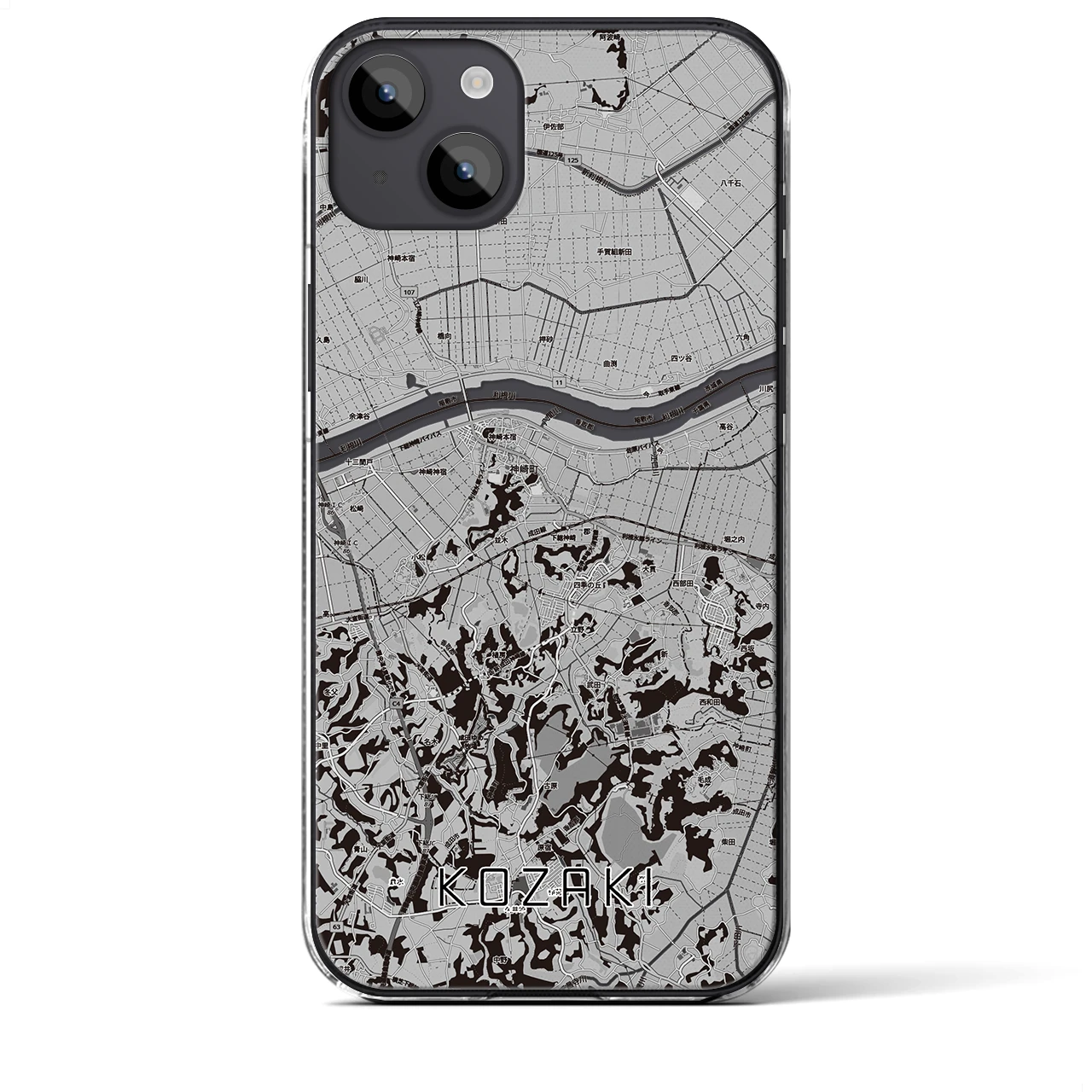 【神崎(千葉県)】地図柄iPhoneケース(クリアタイプ)