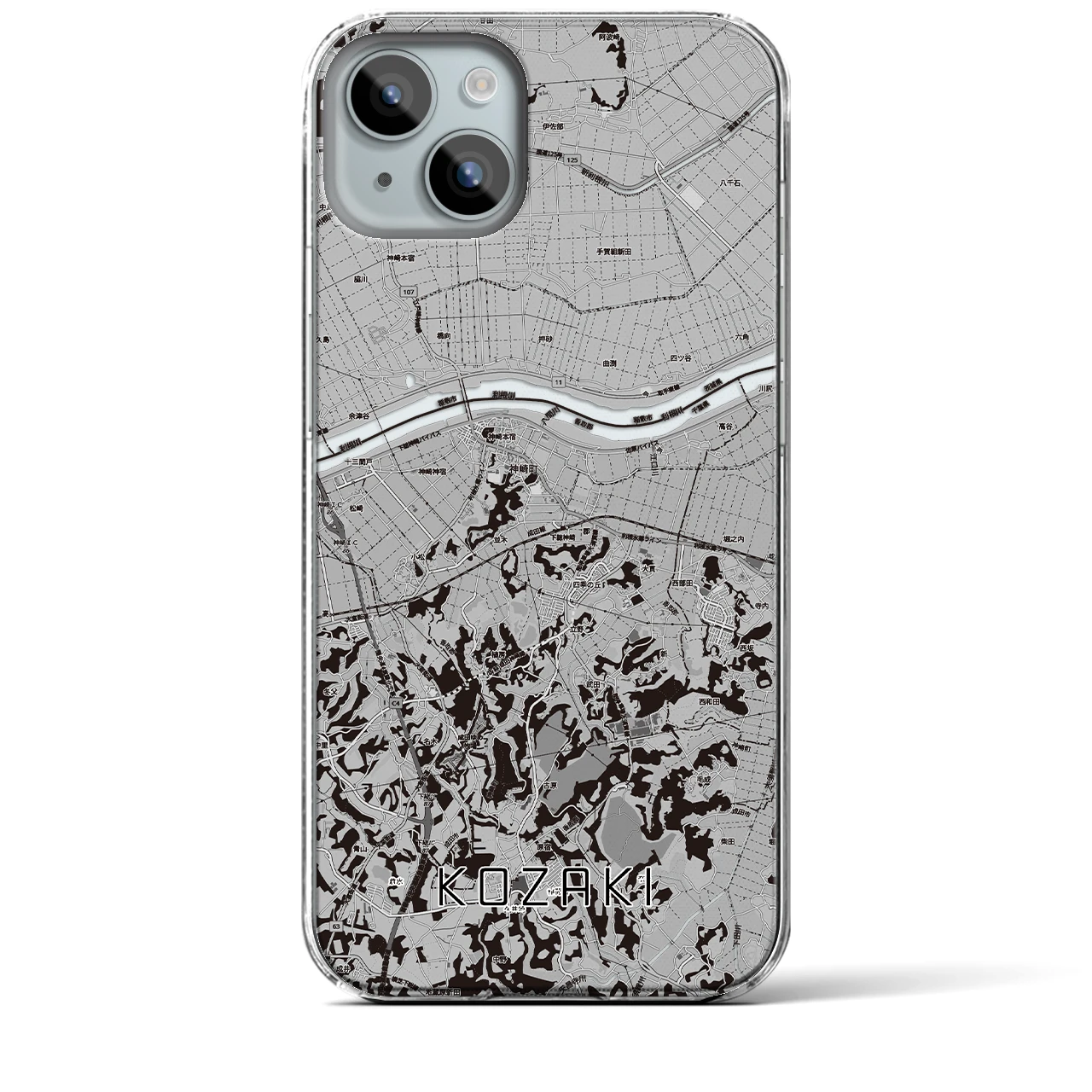 【神崎(千葉県)】地図柄iPhoneケース(クリアタイプ)